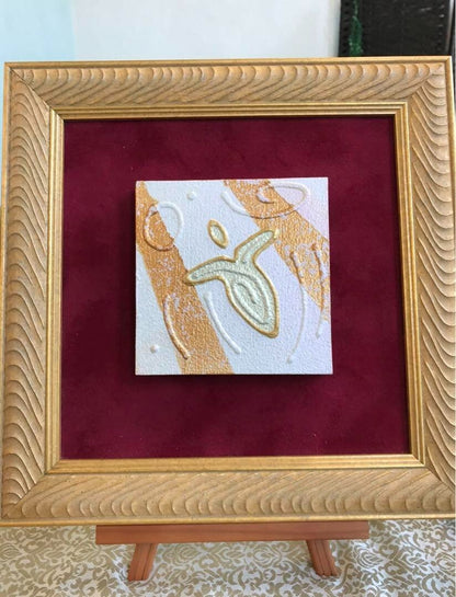 Andy Lakey - Love Angels Pink & Green Original Textured Painting On Wood Signed