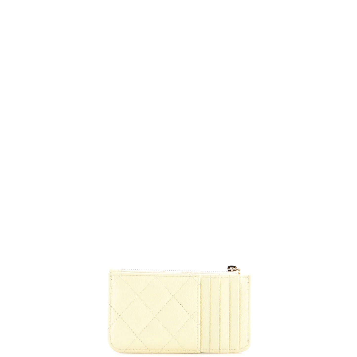 Chanel Flap Zip Card Holder Quilted Caviar