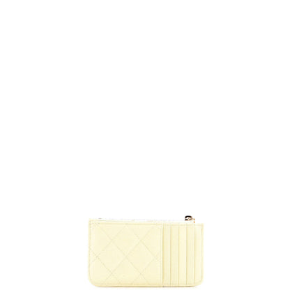 Chanel Flap Zip Card Holder Quilted Caviar