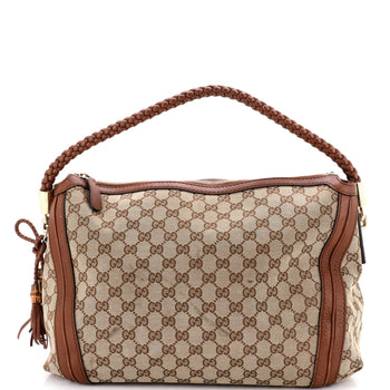 Gucci Bella Hobo Gg Canvas With Leather Medium