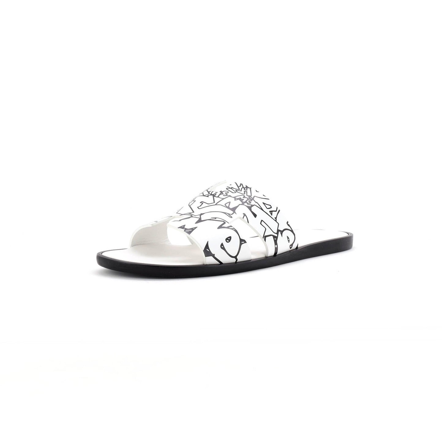 Hermes Men'S Izmir Slide Sandals Printed Leather