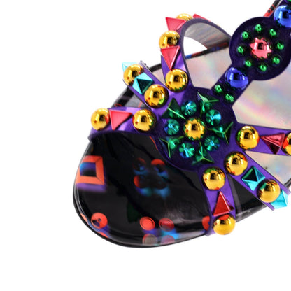 Christian Louboutin Women'S Goldora Heeled Sandals Studded Patent 100