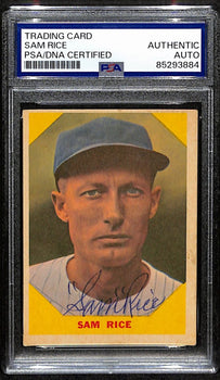 Sam Rice Hof Signed/Autographed 1960 Fleer Card #34 Nationals Psa/Dna 190891
