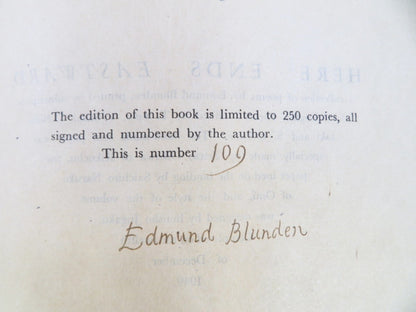 Edmund Blunden "Eastward" Signed Ed250 Blunden Poetry Publication Society