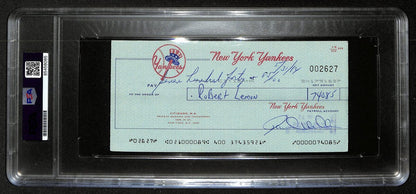 Bob Lemon Hof Signed/Auto 1984 Ny Yankees Payroll
