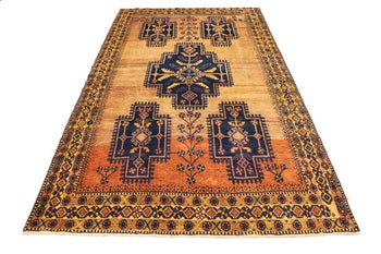 Semi-Antique Tribal Geometric Wide Runner Rug