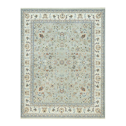 7'9"X10'3" Gray Nain Design Wool Hand Knotted Oriental Rug