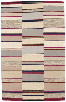 5X8 Ft Modern Hand-Tufted Rug Multicolored