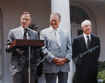 Williams/Dimaggio/Bush Multi-Signed/Autographed