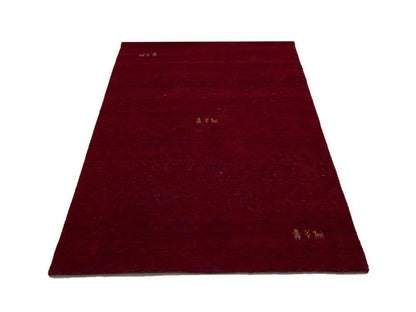 Maroon Red Gabbeh Modern Rug Pictorial Wool Home