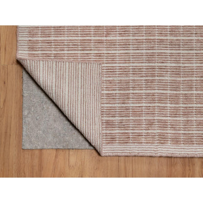 10'1"X14' Pink Pure Wool Modern Plain Decor Box Design Loomed Knotted Rug