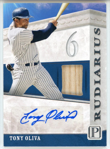Tony Olivia Autographed 2016 Panini Pantheon Rudiarius Bat Card #Sr-To