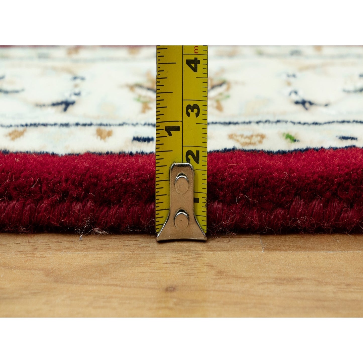 2'7"X4'1" Sun Dried Tomato Red Nain Central Medallion Hand Knotted Rug