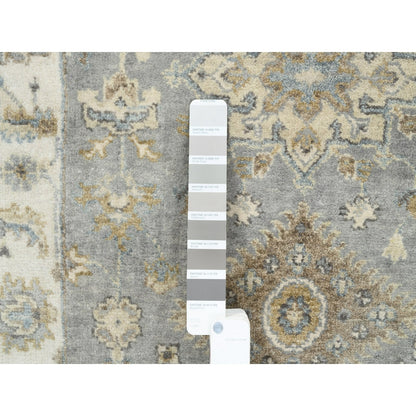 2'8"X17'10" Silver Karajeh Design Wool Hand Knotted Oriental Runner Rug