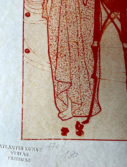 Egon Schiele Lithograph Coa Signed Numbered By Hand. Edvard Munch