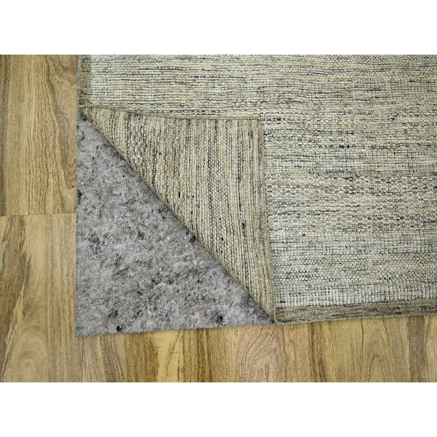 6'X9' Wood Brown Hand Knotted Rug Pure Wool Oxidized Grass Design Oriental