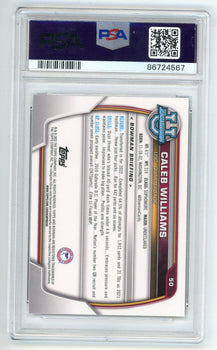 Caleb Williams 2022 Bowman University Chrome Prospect Purple Shimmer Refractor #