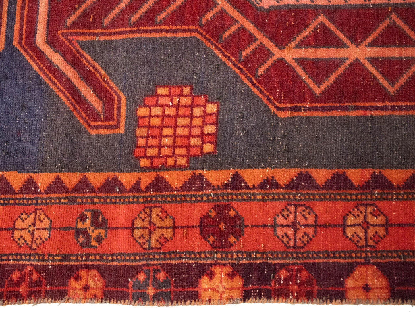 Semi-Antique Oriental Runner Rug Tribal Geometric Kitchen Hallway Decor 4X10 ft