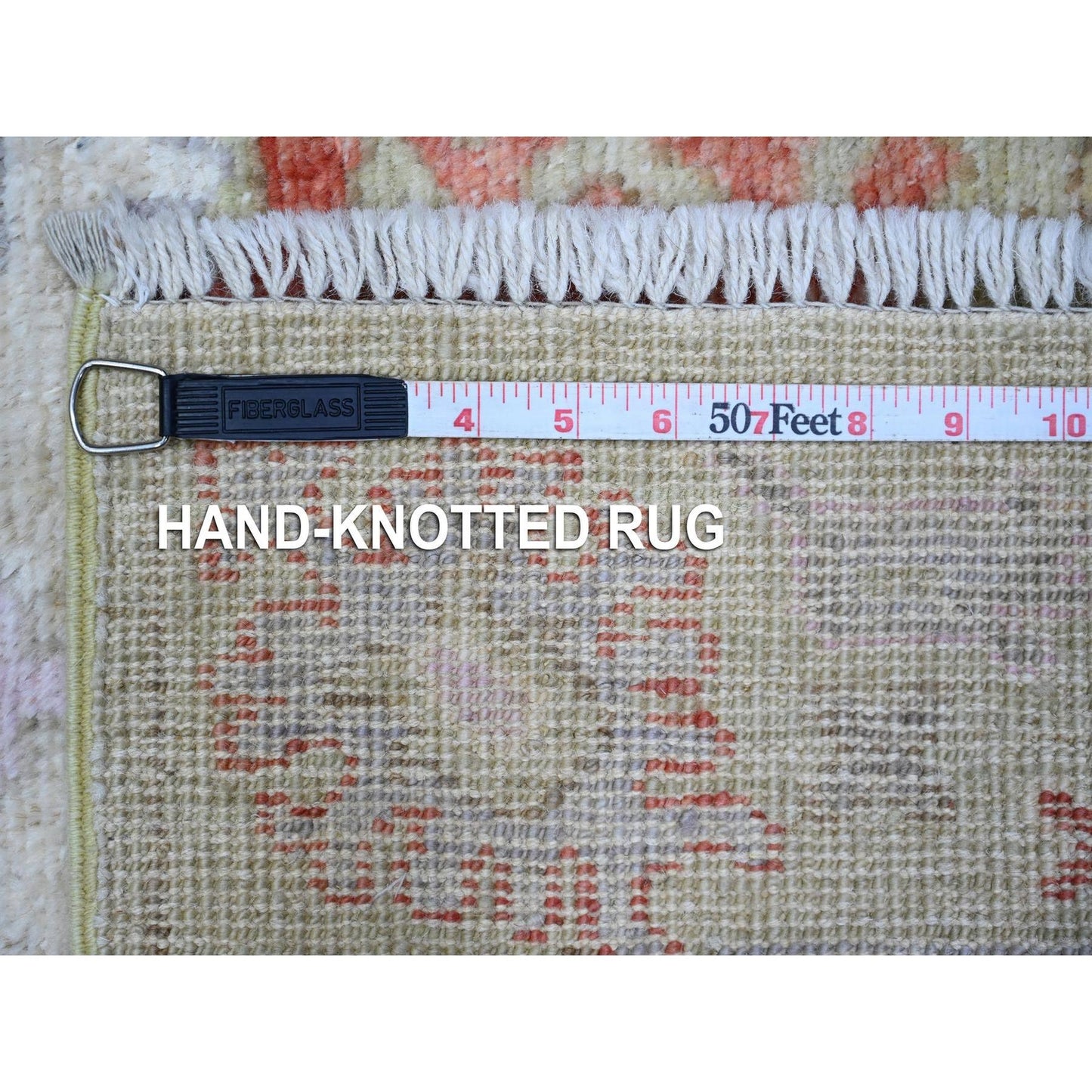 2'10"X11'8" Olive Green Afghan Angora Oushak Runner Oriental Rug