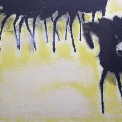 Andre Brasilier Original Lithograph "Black Horse" Signed Framed Ed200 With Coa