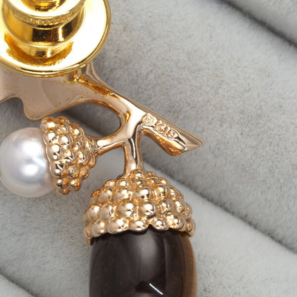 Mikimoto Brooch Tiger'S Eye Akoya Pearl 5.0Mm