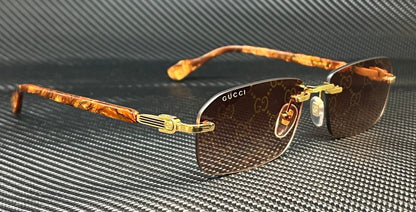 Gucci Gg1221S 004 Gold Orange Men'S 56 Mm L Size Sunglasses