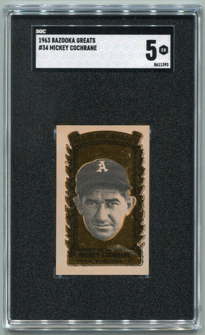 Mickey Cochrane 1963 Bazooka Greats Card #34 Sgc
