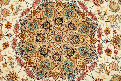 Extra Fine Hand-Knotted Floral Kork Wool & Silk