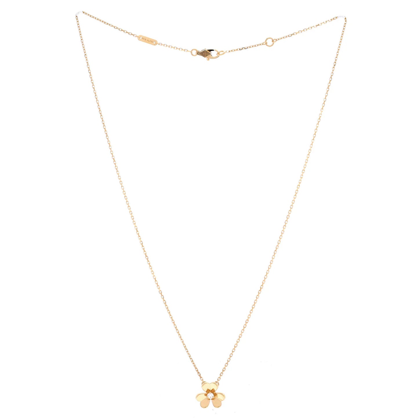 Van Cleef & Arpels Frivole Pendant Necklace 18K Yellow Gold And Diamond Mini