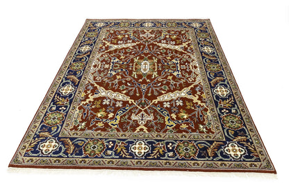 Rusty Red Oushak Chobi Oriental Rug Floral Living