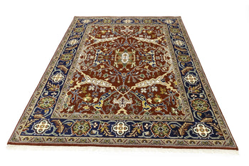 Rusty Red Oushak Chobi Oriental Rug Floral Living