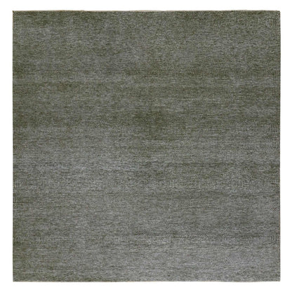 10'X10' Grandma Gray Undyed Modern Grass Hand Knotted Wool Oriental Rug