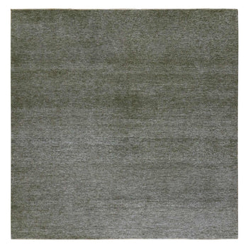 10'X10' Grandma Gray Undyed Modern Grass Hand Knotted Wool Oriental Rug