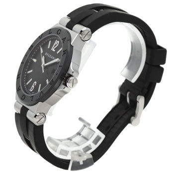 Rubber BVLGARI Diagono Date Ceramic Watches DG42SC Stainless Steel/