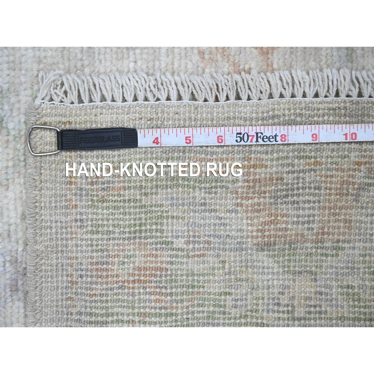 2'10"X5'8" White Hand Knotted Afghan Angora Oushak 100% Wool Runner Rug