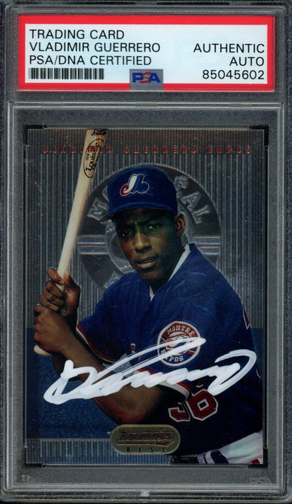 Vladimir Guerrero Montreal Expos Signed 1995 Bowman'S Best Rookie #2 Psa/Dna