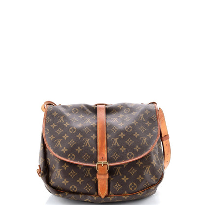 Louis Vuitton Saumur Handbag Monogram Canvas 35
