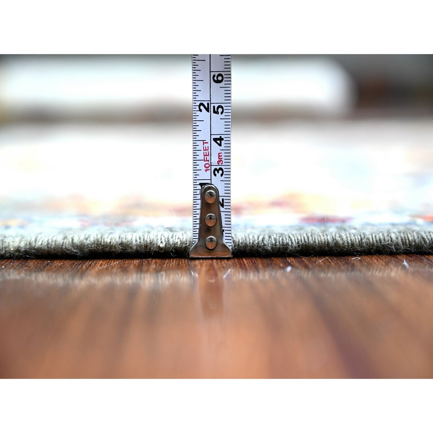 4'2"X10'3" Brewster Gray Angora Oushak 100% Wool Oriental Wide Runner Rug