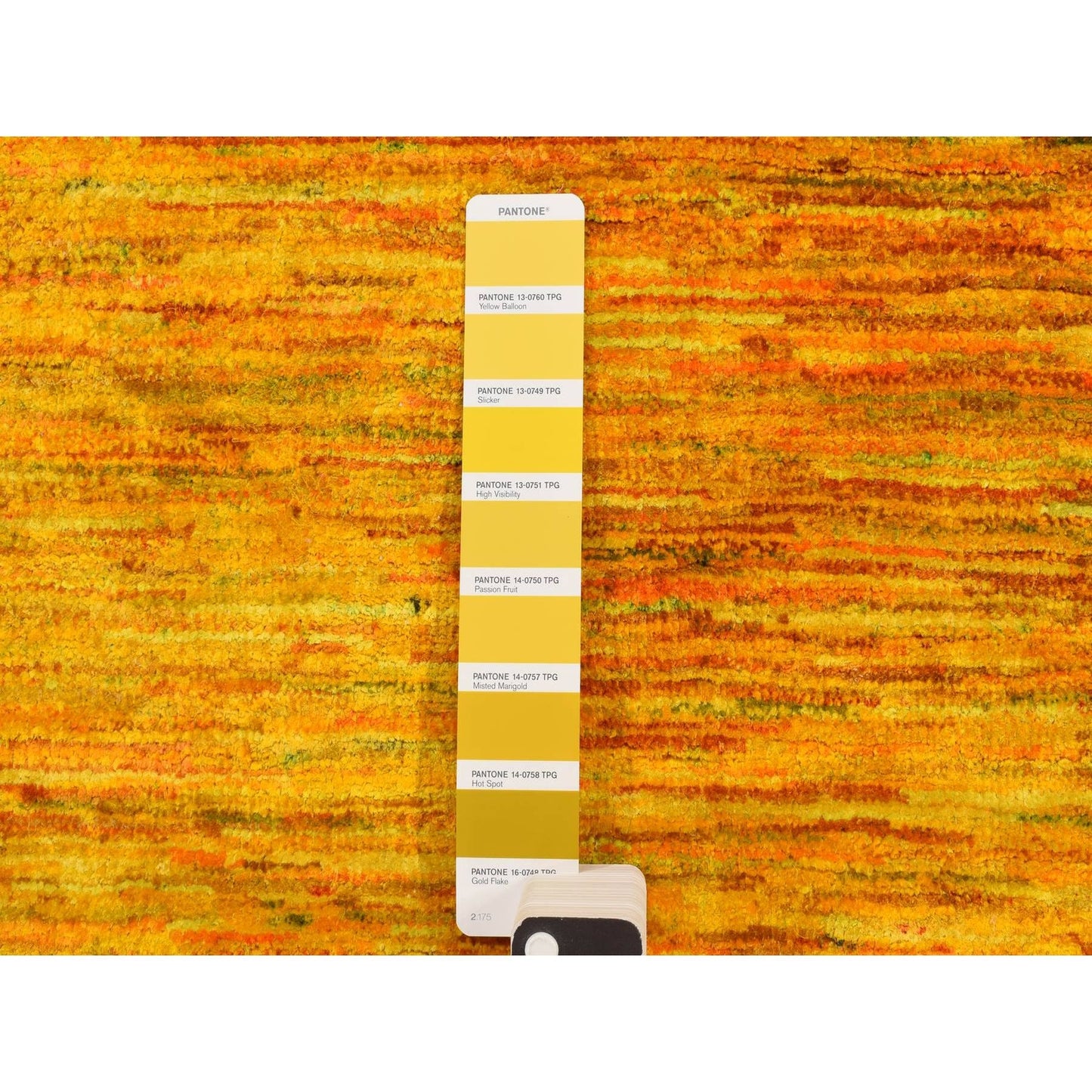 2'X3'1" Gold Color Plain Solid Design Pure Sari Silk Hand Knotted Mat Rug