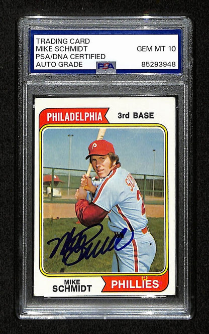 1974 Topps Mike Schmidt Phillies Card #283 Signed