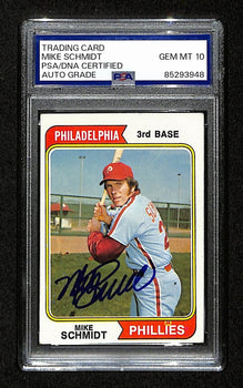 1974 Topps Mike Schmidt Phillies Card #283 Signed