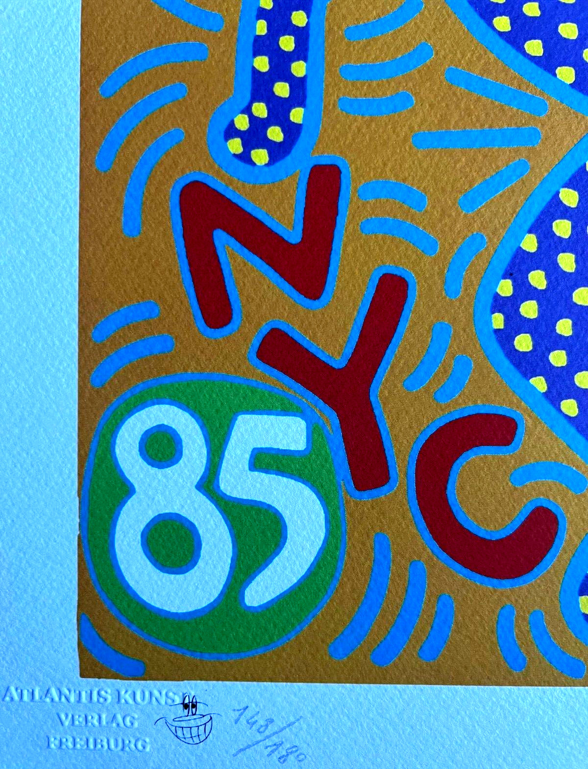 Keith Haring Lithograph Certified Coa Hand Signed Numbered 180Ex