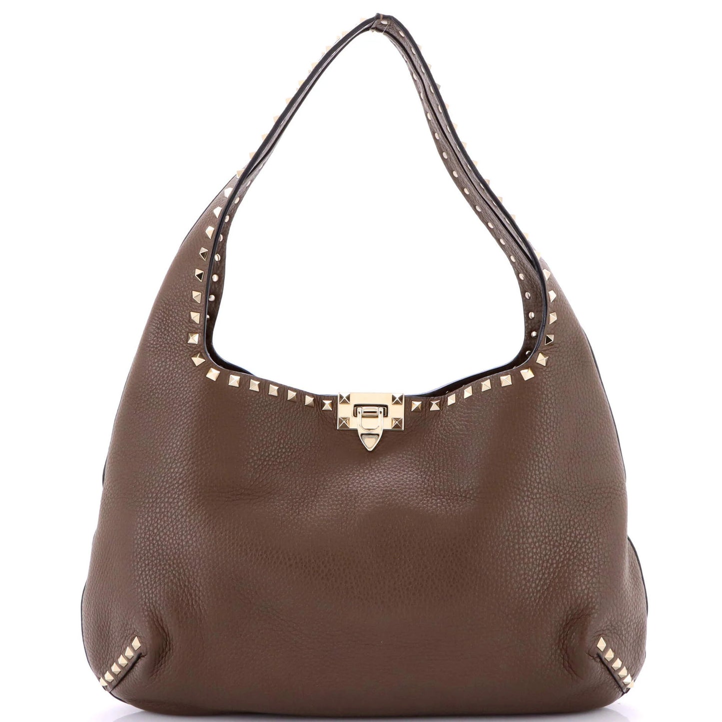 Valentino Garavani Rockstud Flip Lock Hobo Leather Large