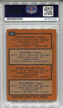 Jack Morris 1978 Topps #78 Rookie Pitchers Psa Auto Authentic Card