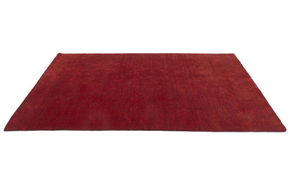 Maroon Red Solid Hand-Loomed 6X9 Gabbeh Wool Rug Oriental Carpet 5'11x8'8