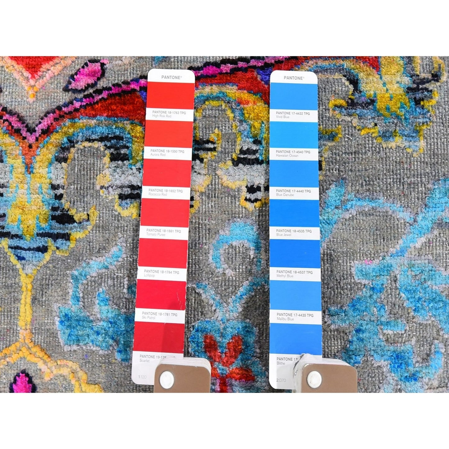 9'9"x13'8" Sari Silk-Text Wool Colorful Maharaja Design Hand Knotted Rug