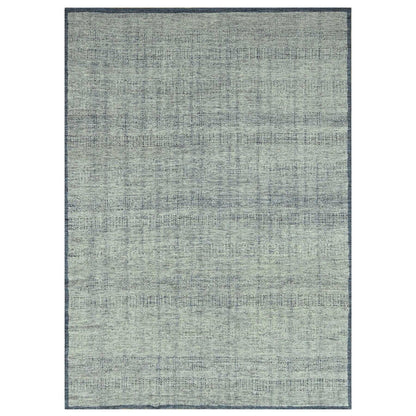 10'X13'10" Teal Blue Pure Wool Rug Oxidized Grass Design Hand Knotted