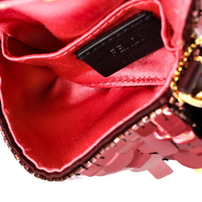 Fendi Chain Baguette Charm Bag Sequins Nano
