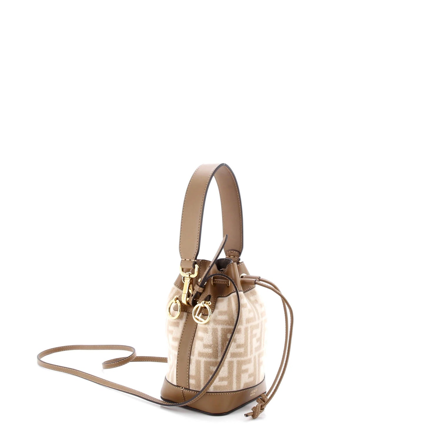 Fendi Mon Tresor Bucket Bag Zucca Wool With Leather Mini