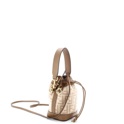 Fendi Mon Tresor Bucket Bag Zucca Wool With Leather Mini